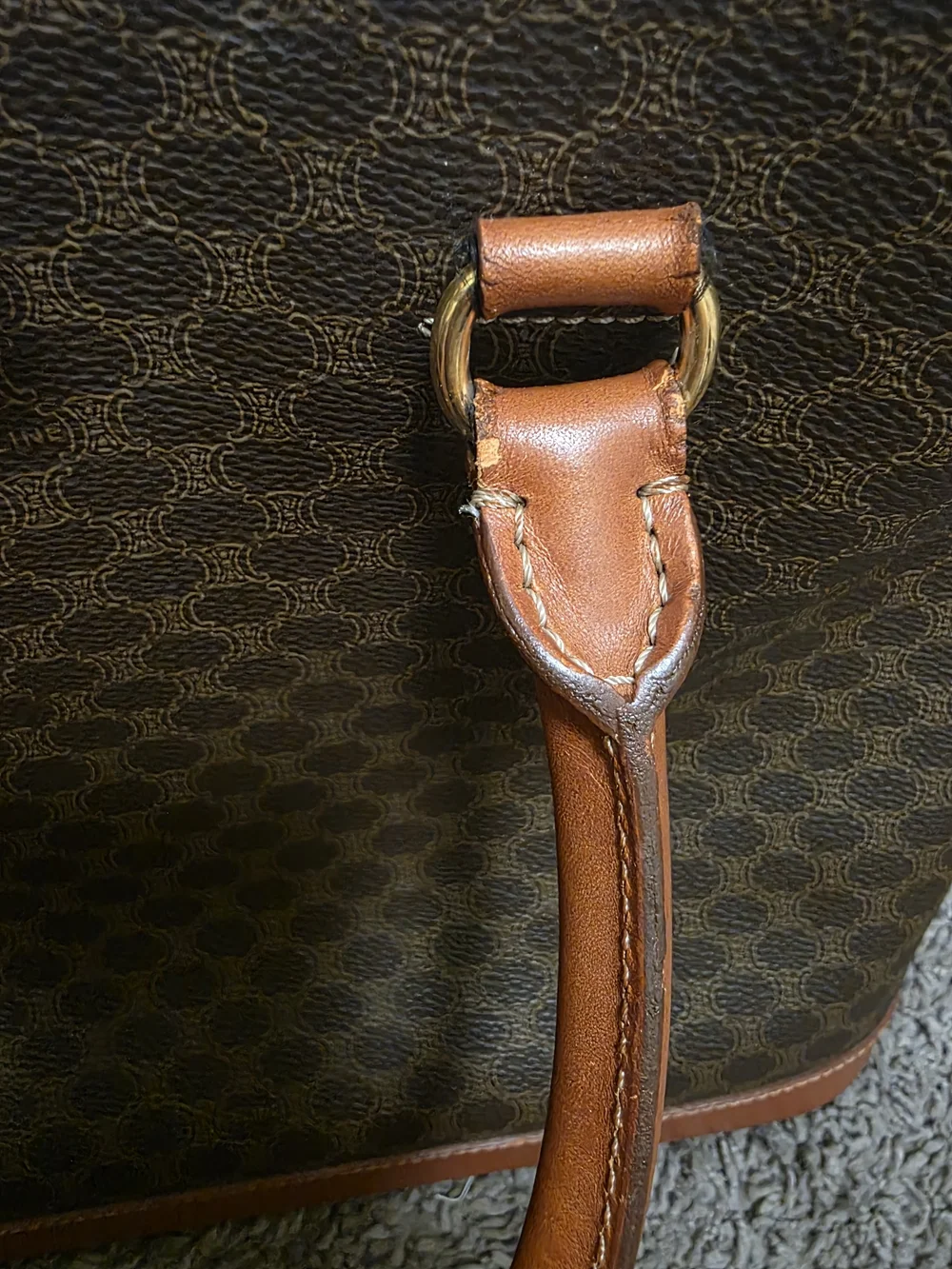Vintage Celine Macadam Dome Bag - Brown
